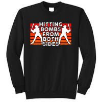 Baseball Retro Vintage Hitting Home Run Bomb Switch Hitter Sweatshirt