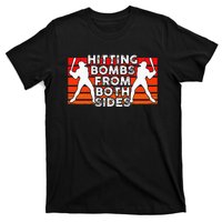 Baseball Retro Vintage Hitting Home Run Bomb Switch Hitter T-Shirt