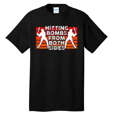 Baseball Retro Vintage Hitting Home Run Bomb Switch Hitter Tall T-Shirt