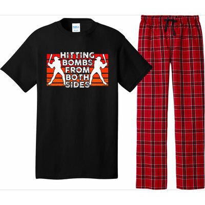 Baseball Retro Vintage Hitting Home Run Bomb Switch Hitter Pajama Set