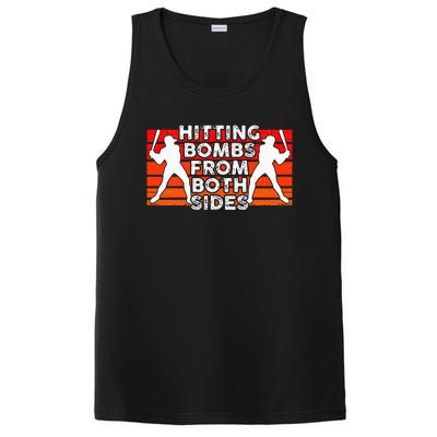 Baseball Retro Vintage Hitting Home Run Bomb Switch Hitter PosiCharge Competitor Tank