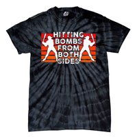 Baseball Retro Vintage Hitting Home Run Bomb Switch Hitter Tie-Dye T-Shirt