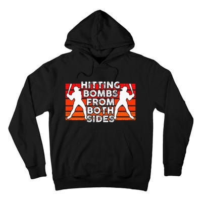 Baseball Retro Vintage Hitting Home Run Bomb Switch Hitter Tall Hoodie