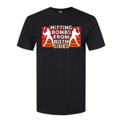 Baseball Retro Vintage Hitting Home Run Bomb Switch Hitter Softstyle CVC T-Shirt