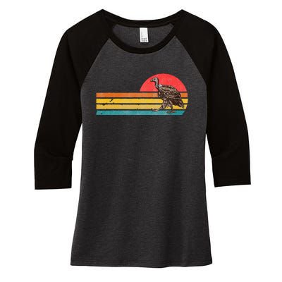 Buzzard Retro Vintage Vulture Women's Tri-Blend 3/4-Sleeve Raglan Shirt