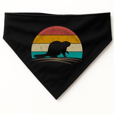 Beaver Retro Vintage Beaver Lover Gift USA-Made Doggie Bandana