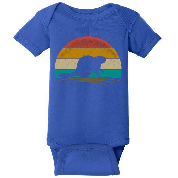 Beaver Retro Vintage Beaver Lover Gift Baby Bodysuit