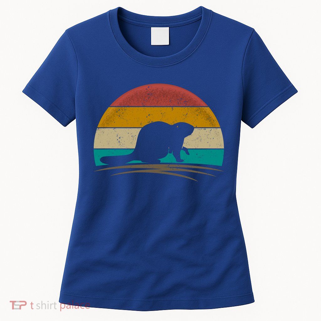 Beaver Retro Vintage Beaver Lover Gift Womens T-Shirt
