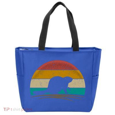 Beaver Retro Vintage Beaver Lover Gift Zip Tote Bag