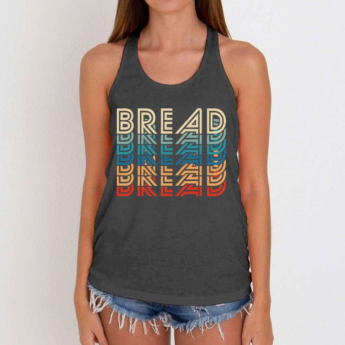 Bread Retro Vintage Carb Gluten Food Lover Foodie Women's Knotted Racerback Tank