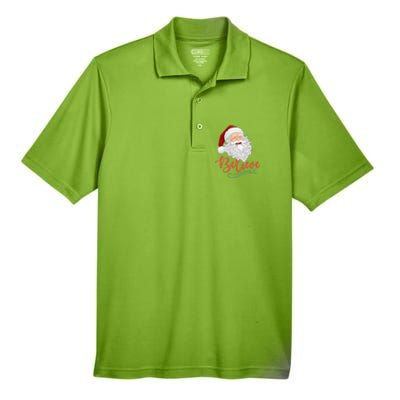 Believe Retro Vintage Santa Claus Happy Face Christmas Gift Men's Origin Performance Piqué Polo