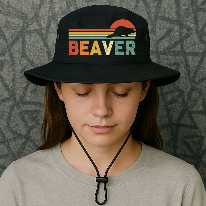 Beaver Retro Vintage 80s Style Bucket Hat