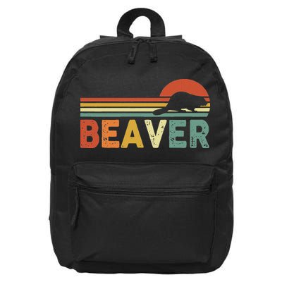 Beaver Retro Vintage 80s Style 16 in Basic Backpack