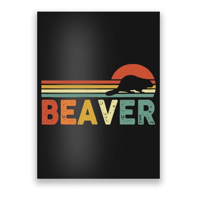 Beaver Retro Vintage 80s Style Poster