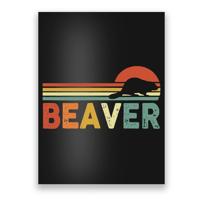 Beaver Retro Vintage 80s Style Poster