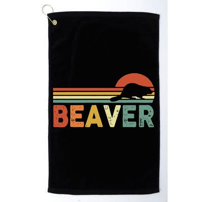Beaver Retro Vintage 80s Style Golf Towel