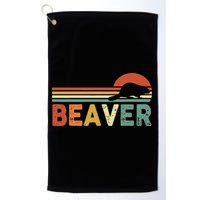 Beaver Retro Vintage 80s Style Golf Towel