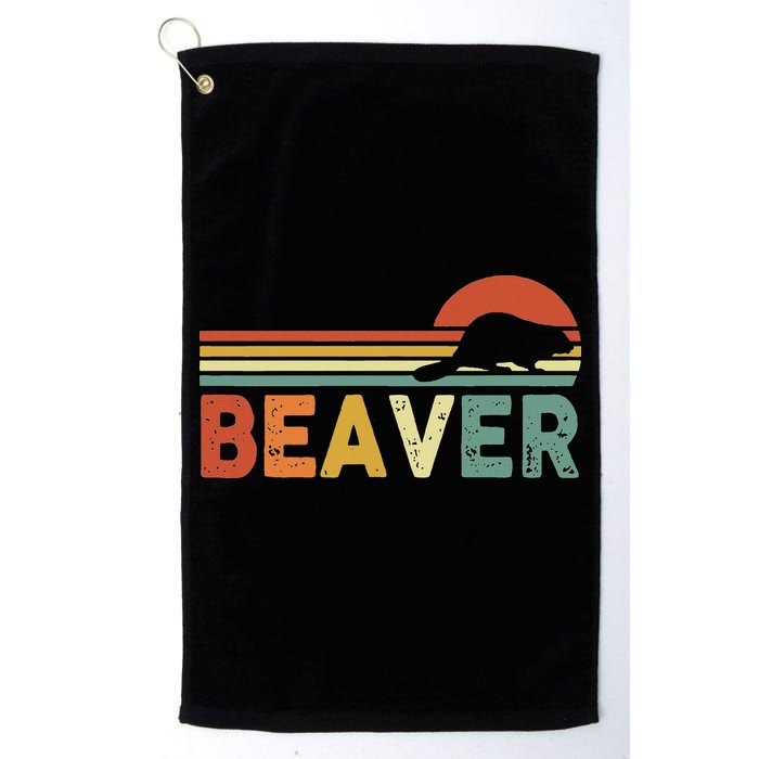 Beaver Retro Vintage 80s Style Golf Towel