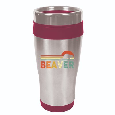 Beaver Retro Vintage 80s Style 16oz Travel Tumbler