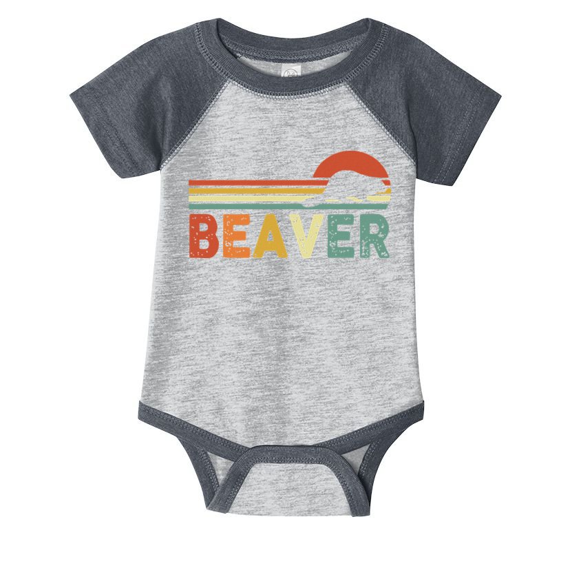 Beaver Retro Vintage 80s Style Infant Baby Jersey Bodysuit