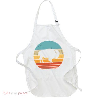 Bison Retro Vintage 60s 70s Sunset Buffalo Mammal Animal Men Apron