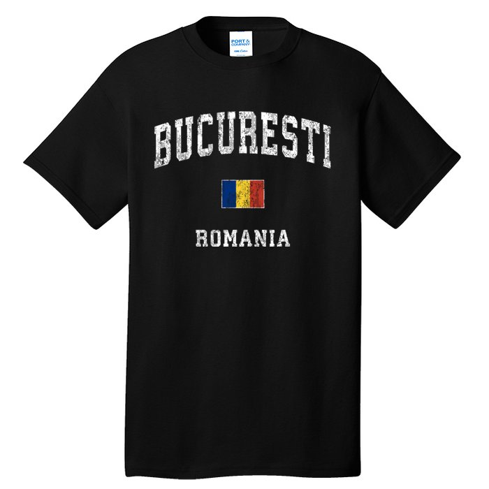 Bucharest Romania Vintage Athletic Sports Tall T-Shirt