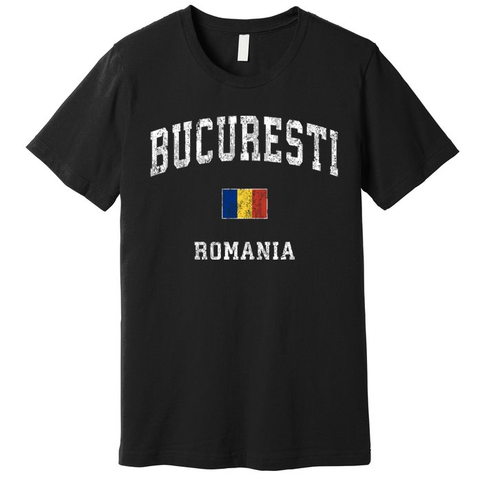 Bucharest Romania Vintage Athletic Sports Premium T-Shirt