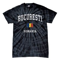 Bucharest Romania Vintage Athletic Sports Tie-Dye T-Shirt