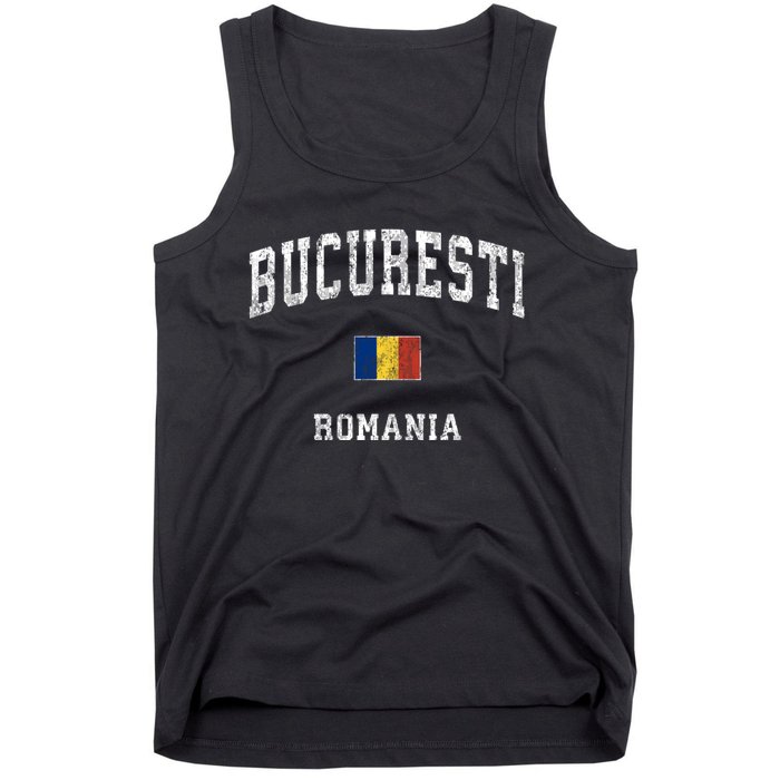 Bucharest Romania Vintage Athletic Sports Tank Top