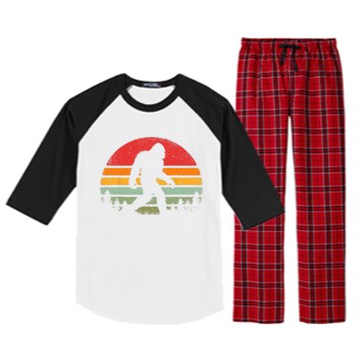 Bigfoot Retro Vintage 70s 80s Sasquatch Lovers Raglan Sleeve Pajama Set