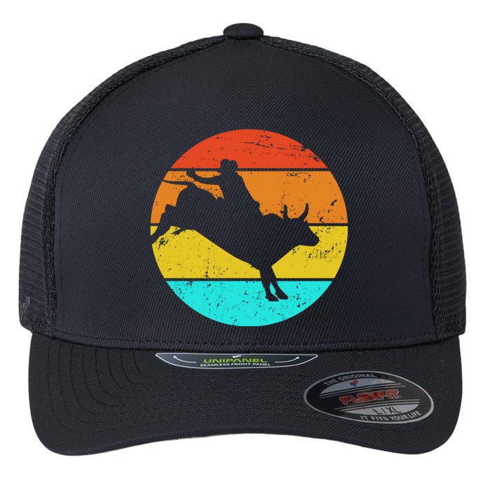 Bull Riding Vintage Rodeo Flexfit Unipanel Trucker Cap