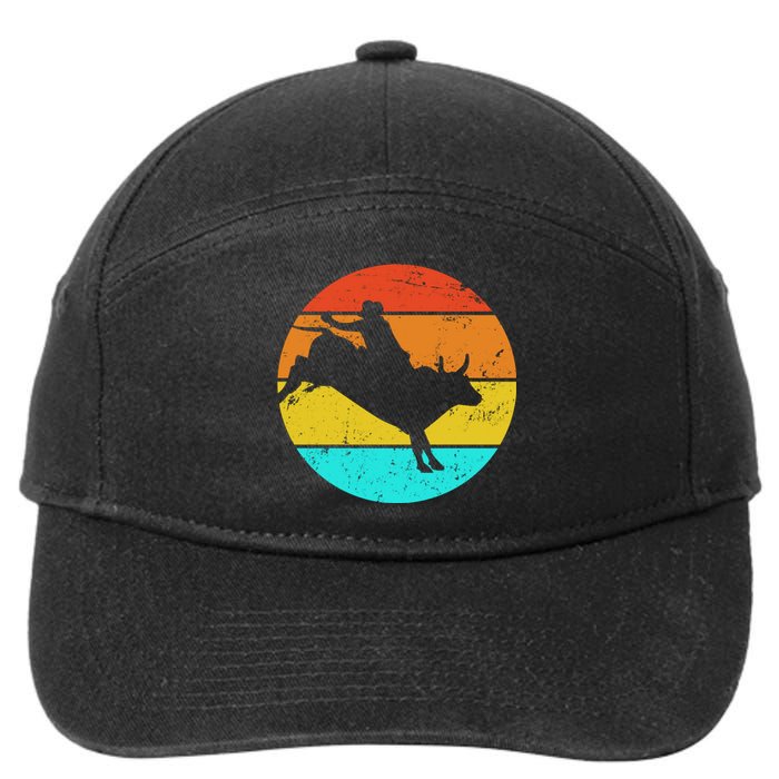 Bull Riding Vintage Rodeo 7-Panel Snapback Hat