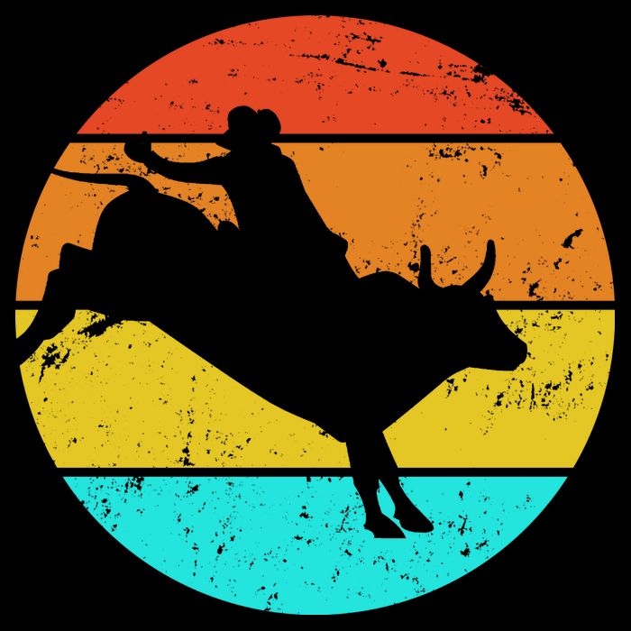 Bull Riding Vintage Rodeo Flatbill Hat