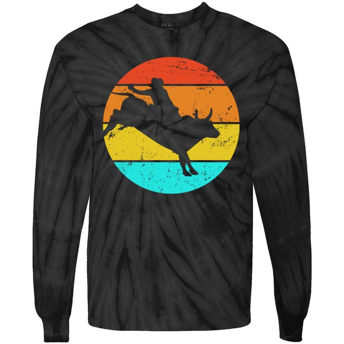 Bull Riding Vintage Rodeo Tie-Dye Long Sleeve Shirt