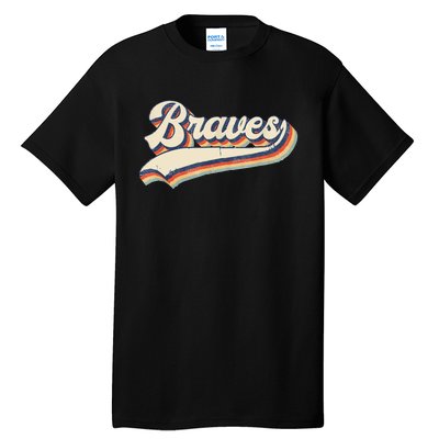 Braves Retro Vintage Baseball Tall T-Shirt