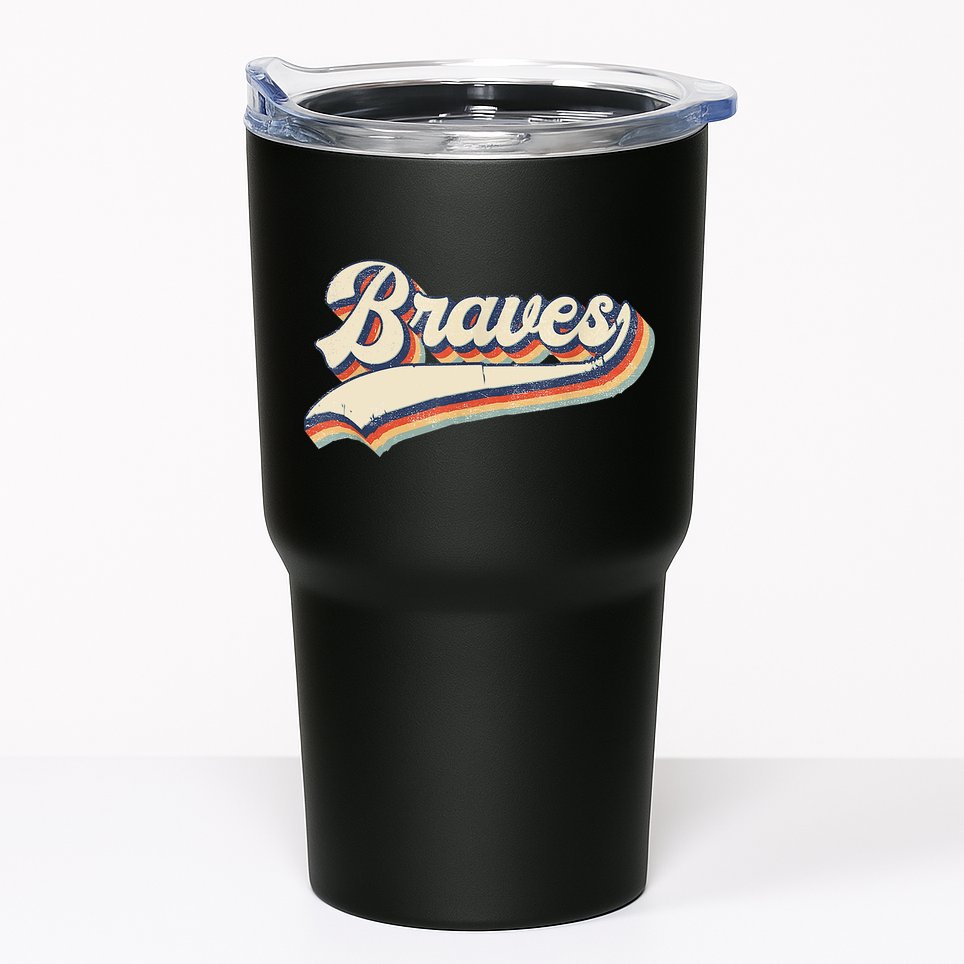 Braves Retro Vintage Baseball Tumbler