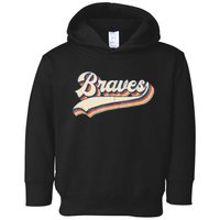 Braves Retro Vintage Baseball Toddler Hoodie