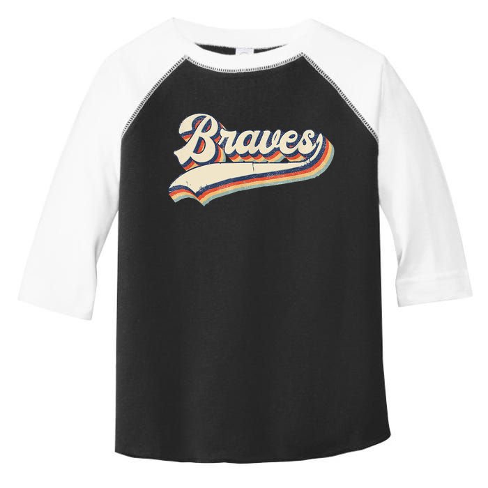 Braves Retro Vintage Baseball Toddler Fine Jersey T-Shirt