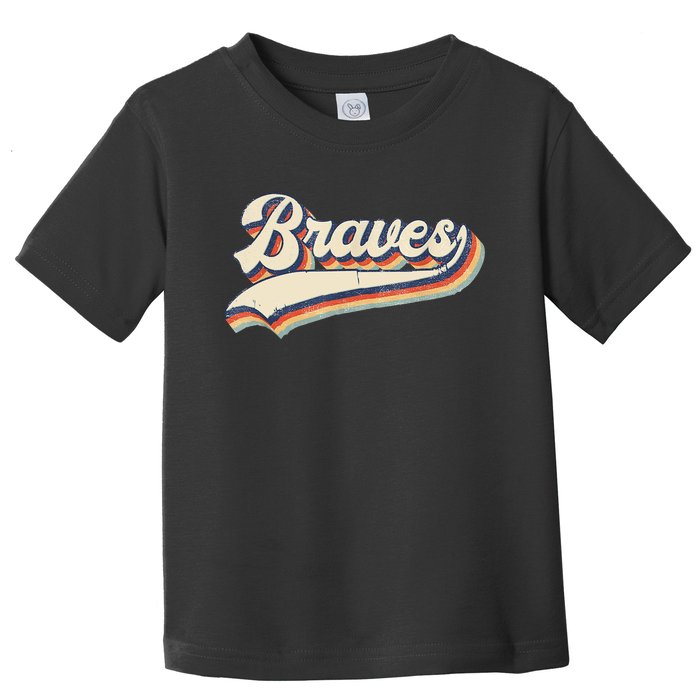 Braves Retro Vintage Baseball Toddler T-Shirt