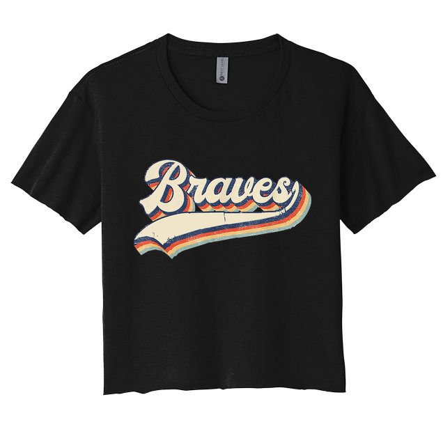 Braves Retro Vintage Baseball Crop Top
