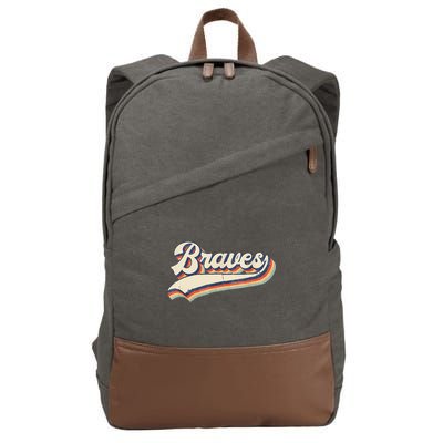 Braves Retro Vintage Baseball Cotton Canvas Backpack