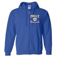 Baseball Retro Vintage Style Distressed Full Zip Hoodie