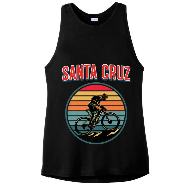 Bike Retro Vintage Santa Cruz Summer Bicycle Biking Premium Ladies PosiCharge Tri-Blend Wicking Tank