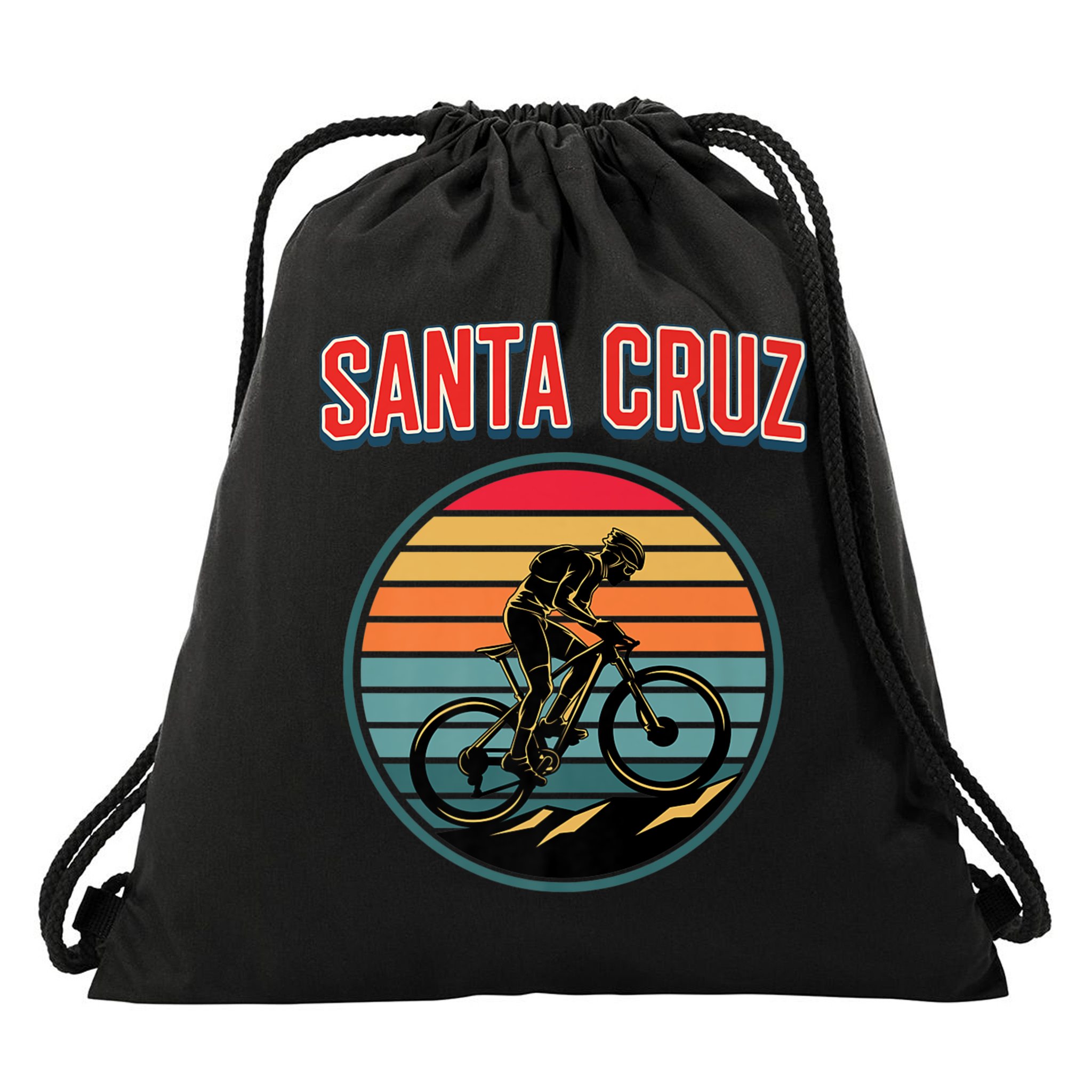 Bike Retro Vintage Santa Cruz Summer Bicycle Biking Premium Drawstring Bag