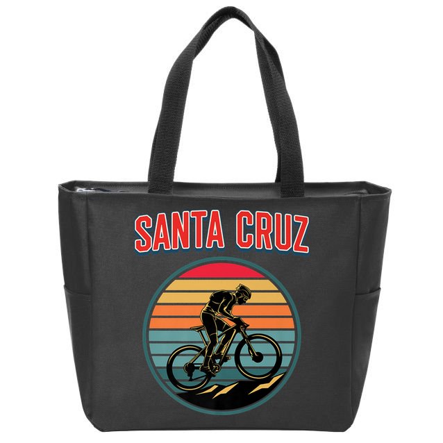 Bike Retro Vintage Santa Cruz Summer Bicycle Biking Premium Zip Tote Bag