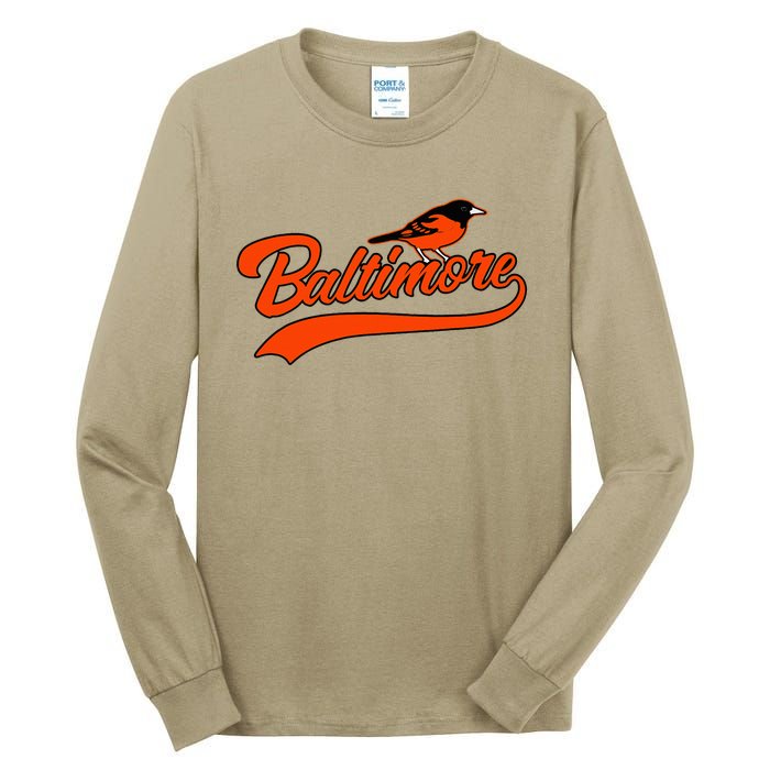 Baltimore Retro Vintage Baseball Classic Maryland Tall Long Sleeve T-Shirt