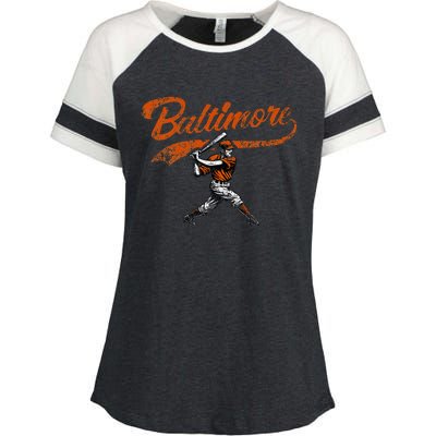 Baltimore Retro Vintage Baseball Classic Maryland Enza Ladies Jersey Colorblock Tee