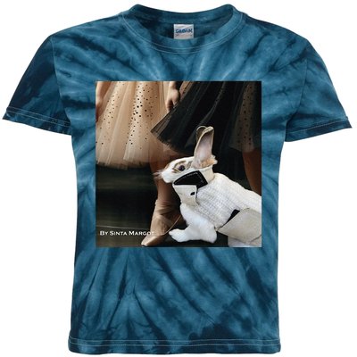 Bunny Rabbit With Ballet Dancers Kids Tie-Dye T-Shirt