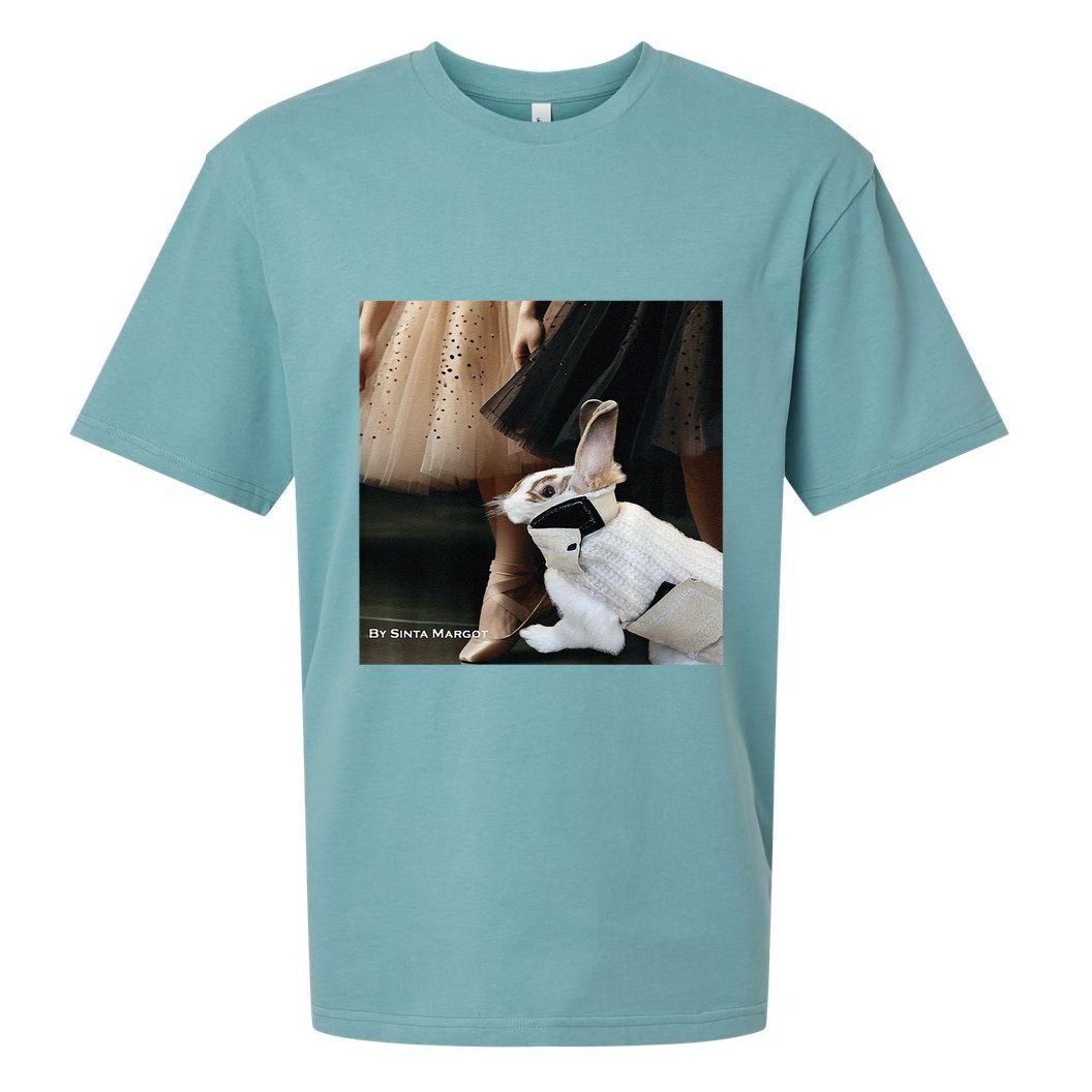 Bunny Rabbit With Ballet Dancers Sueded Cloud Jersey T-Shirt