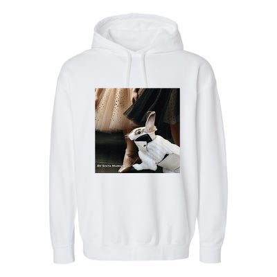 Bunny Rabbit With Ballet Dancers Garment-Dyed Fleece Hoodie